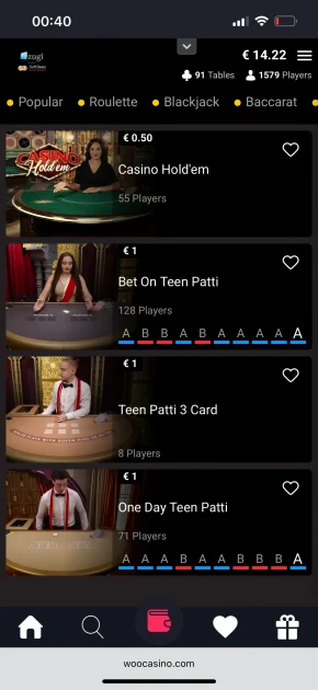 Woo Casino Live Game
