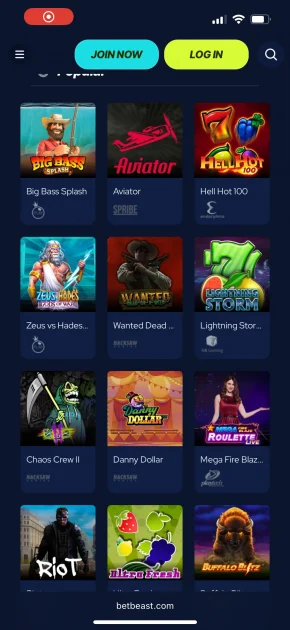 BetBeast Casino games