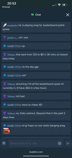 Duelbits Casino chat