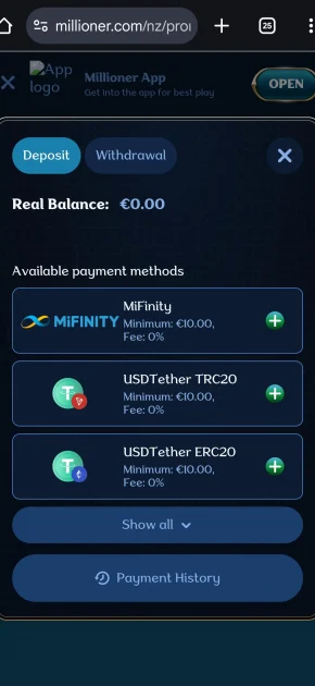 Millioner Casino deposit