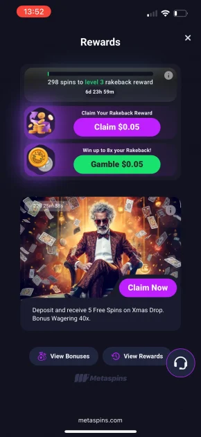 MetaSpins Casino bonus
