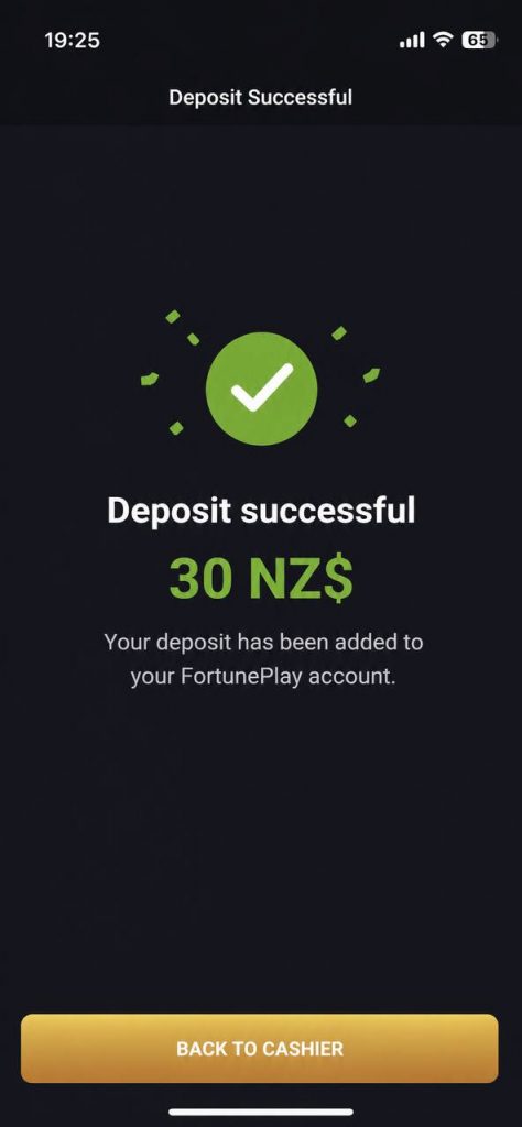 deposit success at Fortune Play