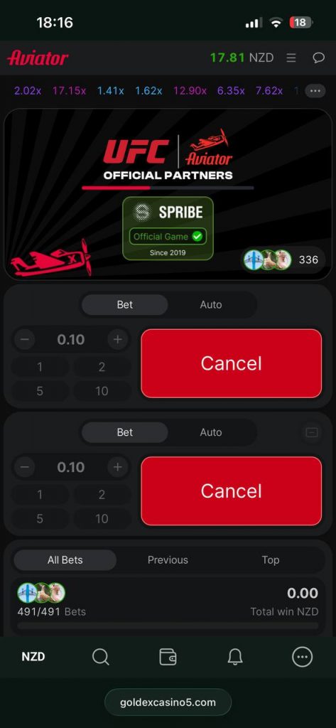 aviator iPhone interface
