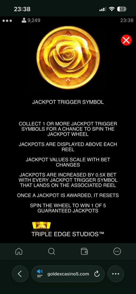 jackpot trigger symbol fire and roses joker