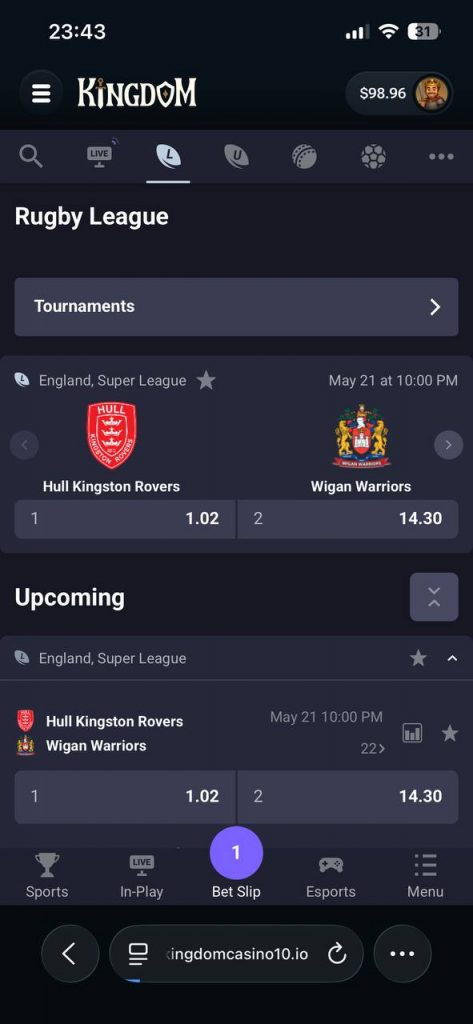rugby league betting website