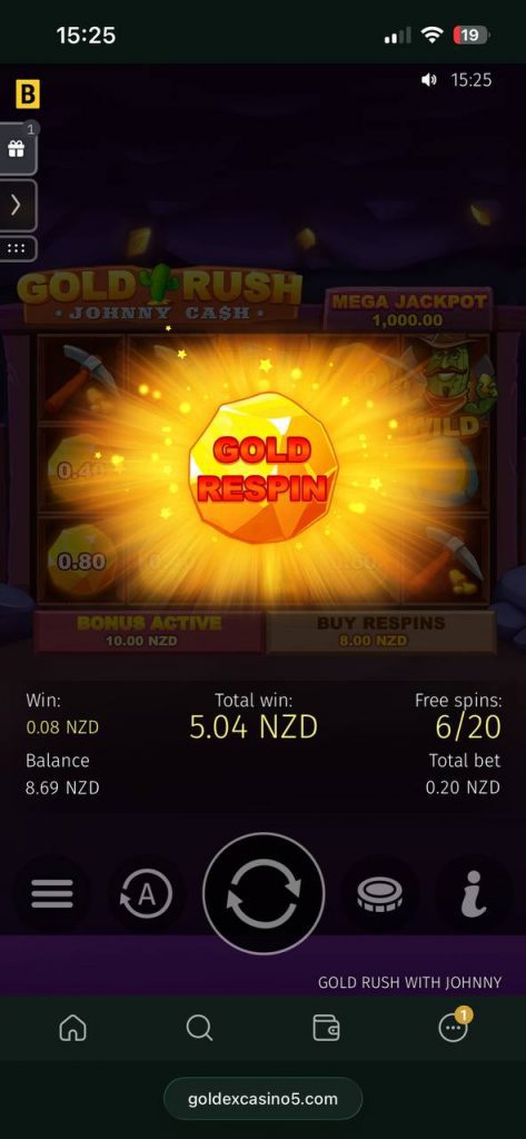 gold respin activated