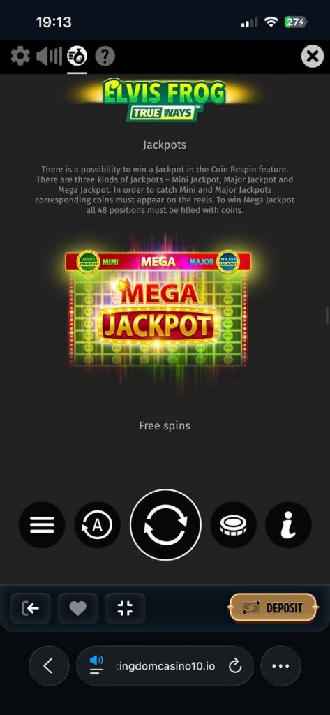 jackpots elvis frog megaways