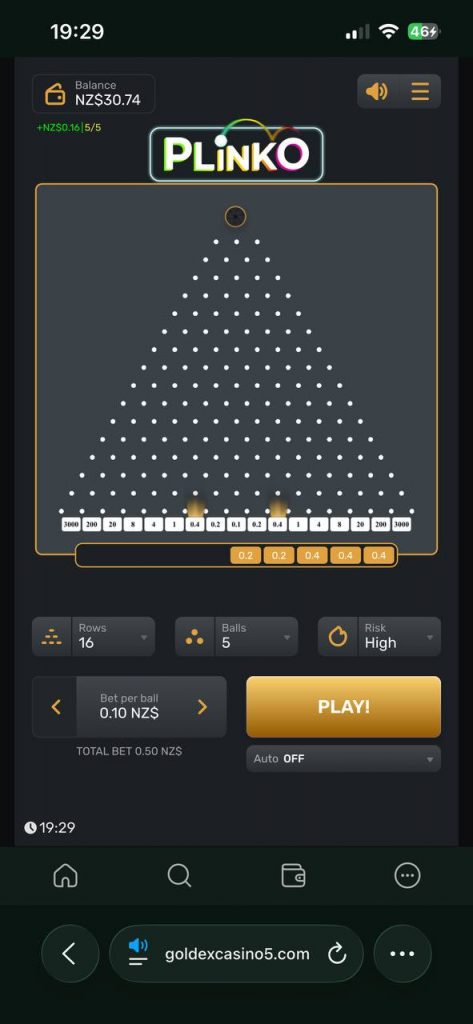 plinko at goldex casino