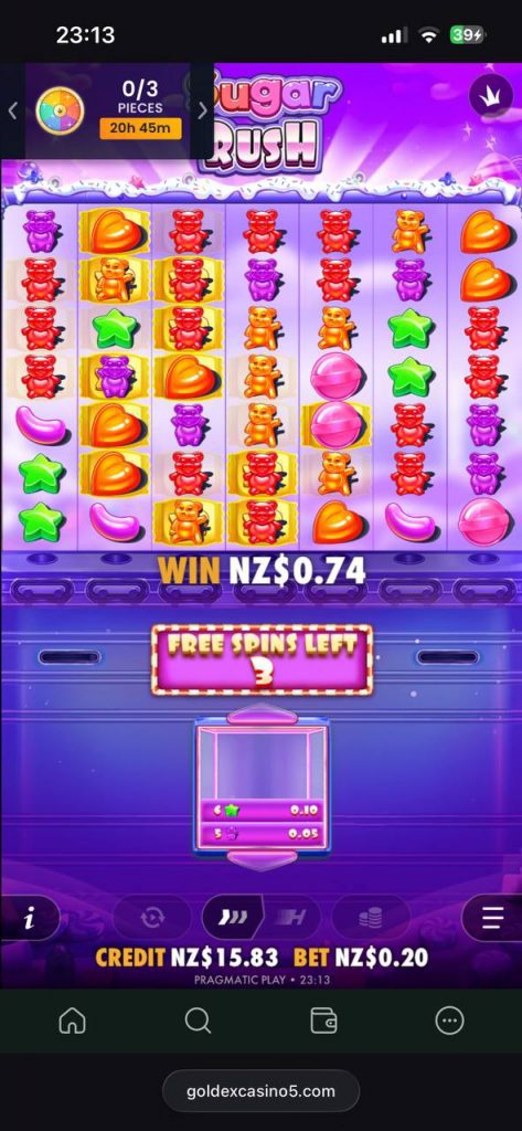 sugar rush pokie goldex