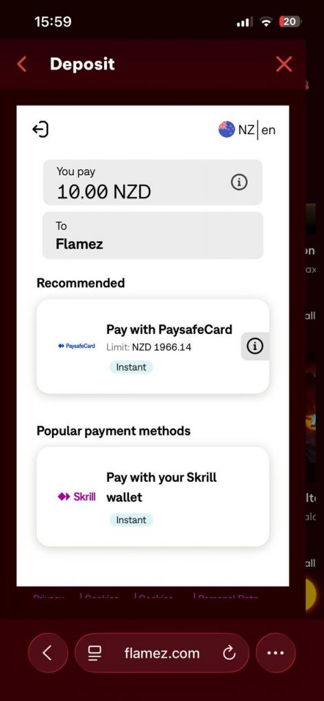 skrill deposit flamez